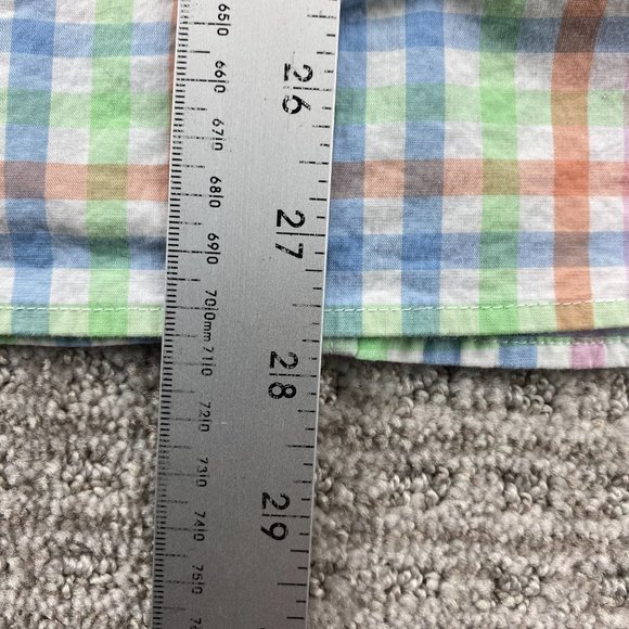 J. Crew Flex Shirt Men Medium M Multicolor Checkered Button Up Short Sleeve Polo - Picture 7 of 7